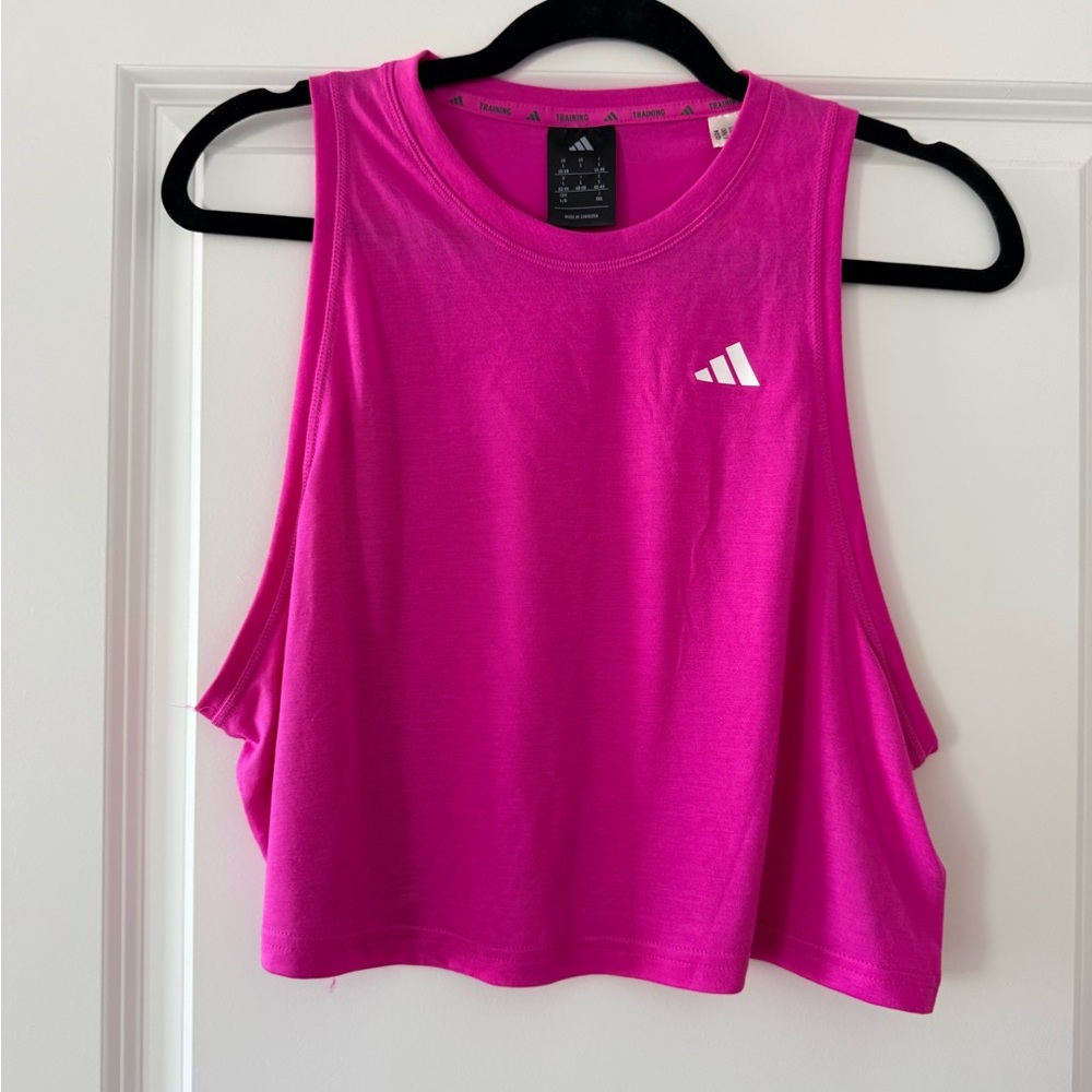 Adidas Women's Vibrant Pink Crop Top